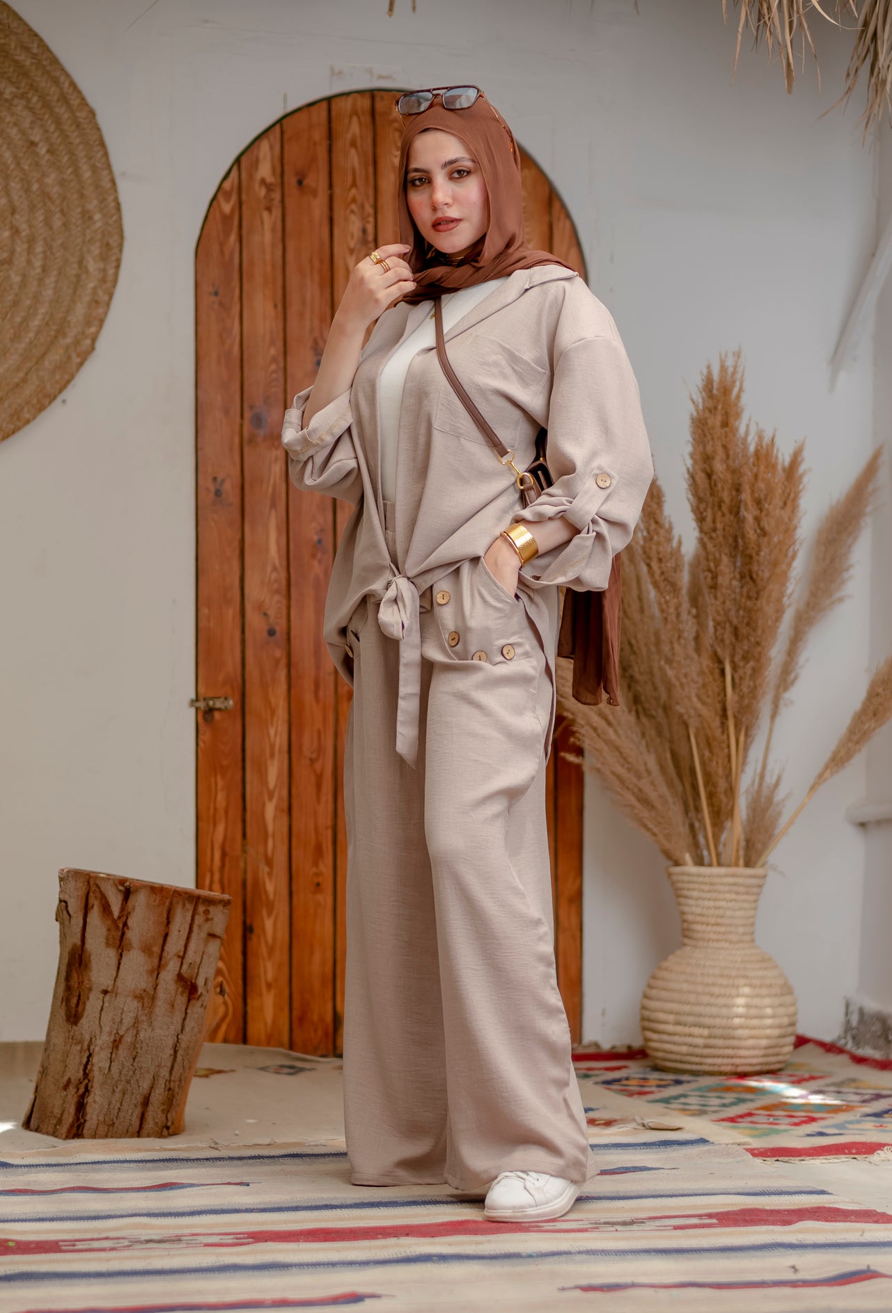 Elegant White Linen Suit