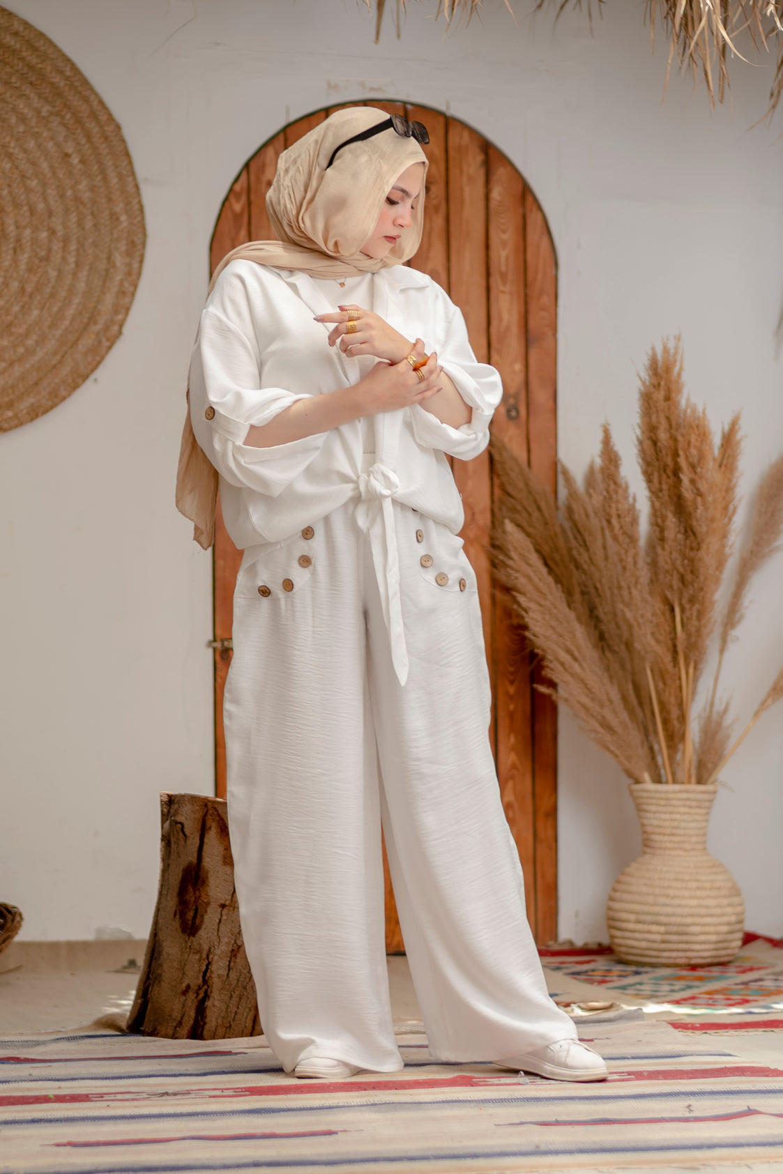 Elegant Beige Linen Suit