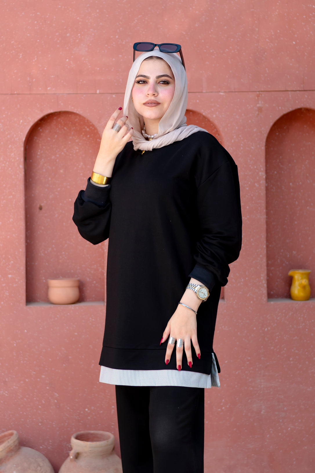 Relaxed Summer Melton Comfy Set Black